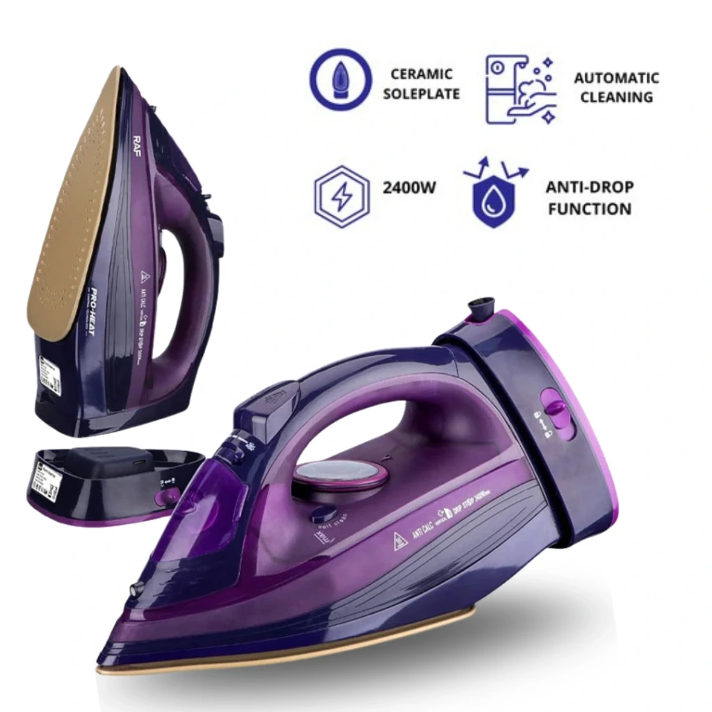 [483] CORDLESS ELECTRIC STEAM IRON 2400W WITH CERAMIC SOLEPLATE-DIFFERENT COLORS, SKU: 483